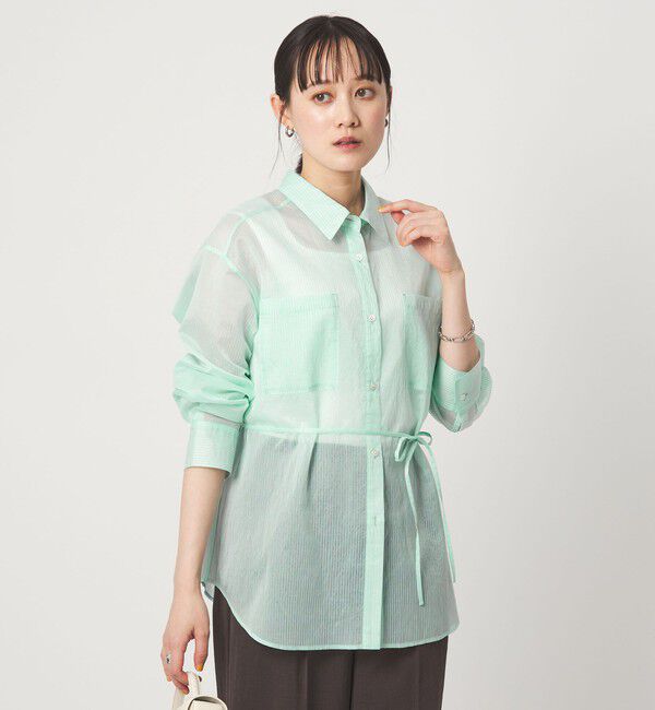 UNITED ARROWS green label relaxing「シアー ストライプ シャツ」|シャツ・ブラウス|