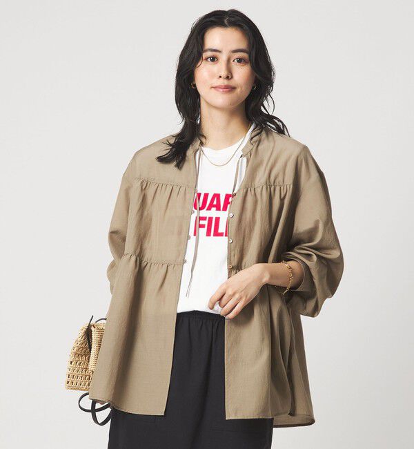UNITED ARROWS green label relaxing「ボリューム ギャザー ハオリ ブラウス UVカット 接触冷感」|シャツ・ブラウス|