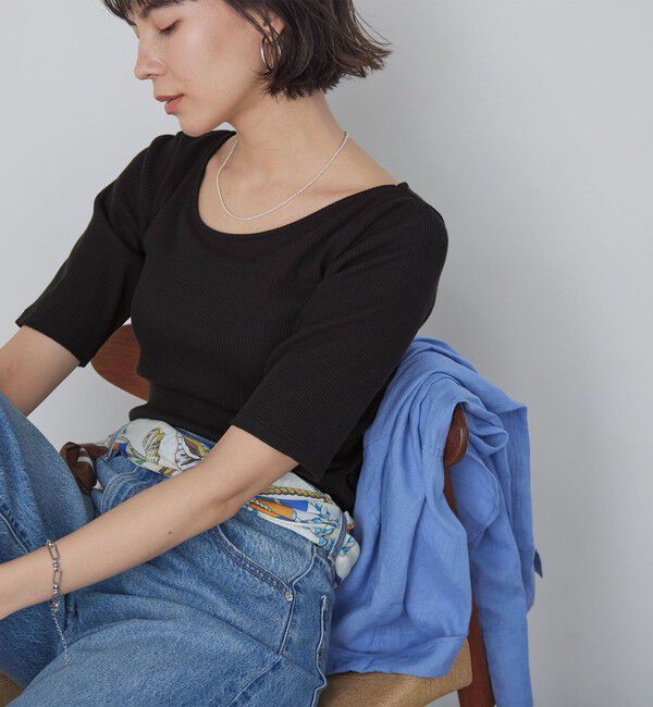 UNITED ARROWS green label relaxing「カップデザインネックTシャツ / カップインナー」|Tシャツ・カットソー|