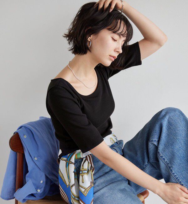 UNITED ARROWS green label relaxing「カップデザインネックTシャツ / カップインナー」|Tシャツ・カットソー|
