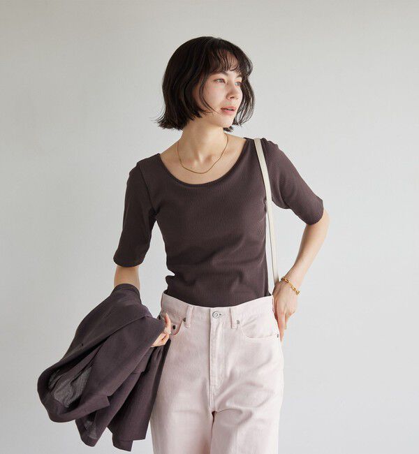 UNITED ARROWS green label relaxing「カップデザインネックTシャツ / カップインナー」|Tシャツ・カットソー|
