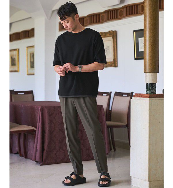 UNITED ARROWS green label relaxing「ピケ フェイクレイヤード クルーネック 半袖 Ｔシャツ」|Tシャツ・カットソー|