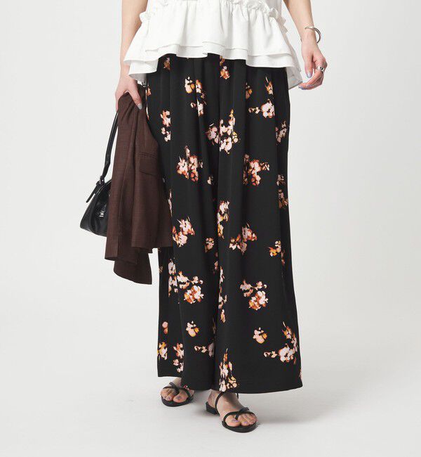 UNITED ARROWS green label relaxing「［size SHORTあり］フラワー フレア ワイドパンツ マシンウォッシャブル・接触冷感」|その他|