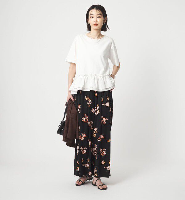 UNITED ARROWS green label relaxing「［size SHORTあり］フラワー フレア ワイドパンツ マシンウォッシャブル・接触冷感」|その他|