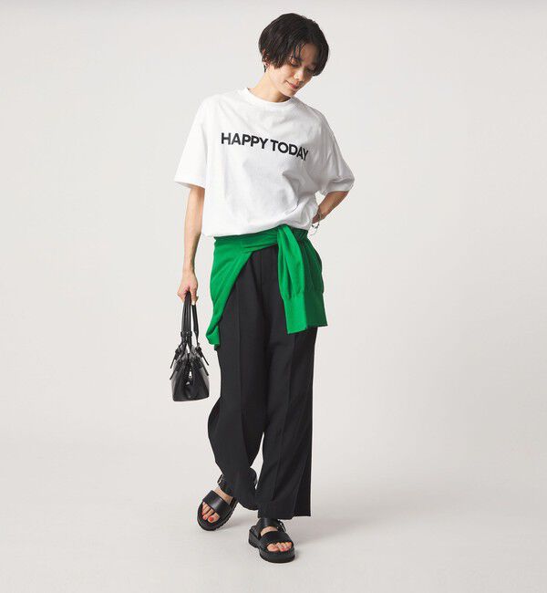 UNITED ARROWS green label relaxing「ヘムギャザー ロゴ Tシャツ」|Tシャツ・カットソー|