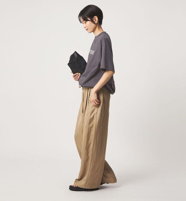 UNITED ARROWS green label relaxing「ヘムギャザー ロゴ Tシャツ」|Tシャツ・カットソー|