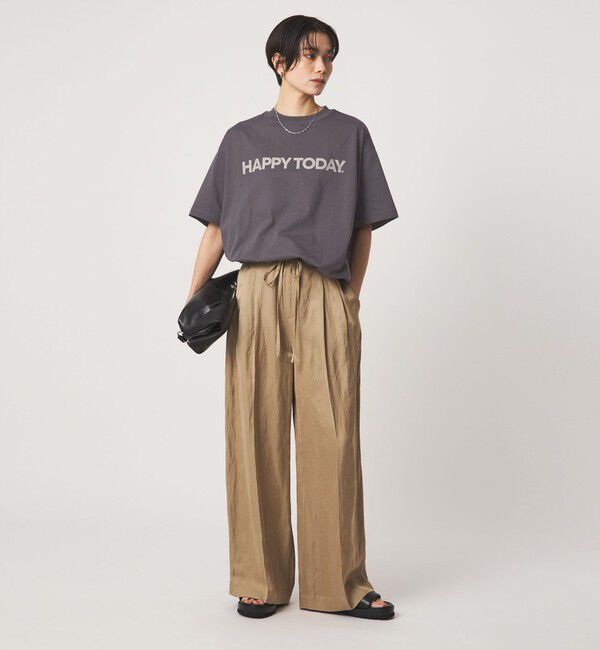 UNITED ARROWS green label relaxing「ヘムギャザー ロゴ Tシャツ」|Tシャツ・カットソー|