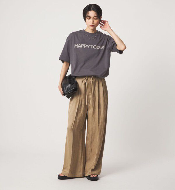 UNITED ARROWS green label relaxing「ヘムギャザー ロゴ Tシャツ」|Tシャツ・カットソー|