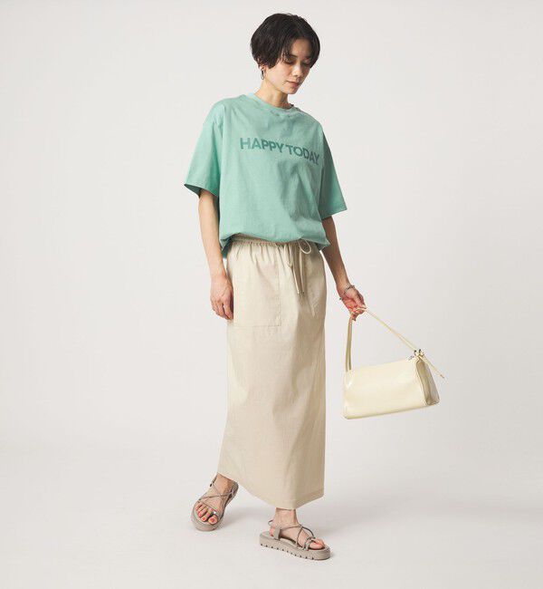 UNITED ARROWS green label relaxing「ヘムギャザー ロゴ Tシャツ」|Tシャツ・カットソー|