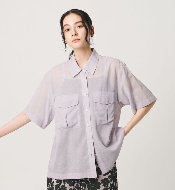 BEAUTY&YOUTH UNITED ARROWS「コットンツイル シアー サファリシャツ」|シャツ・ブラウス|LILAC