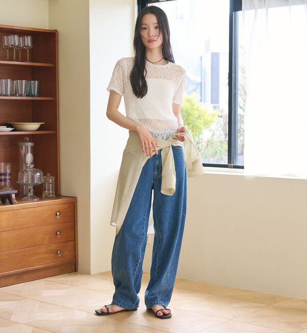 BEAUTY&YOUTH UNITED ARROWS「フラワーレース ショートスリーブ プルオーバー」|Tシャツ・カットソー|