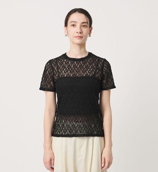 BEAUTY&YOUTH UNITED ARROWS「フラワーレース ショートスリーブ プルオーバー」|Tシャツ・カットソー|