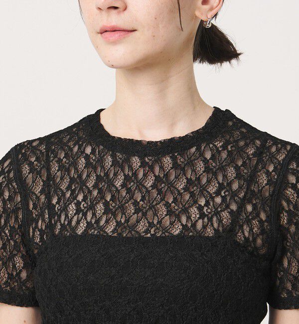 BEAUTY&YOUTH UNITED ARROWS「フラワーレース ショートスリーブ プルオーバー」|Tシャツ・カットソー|