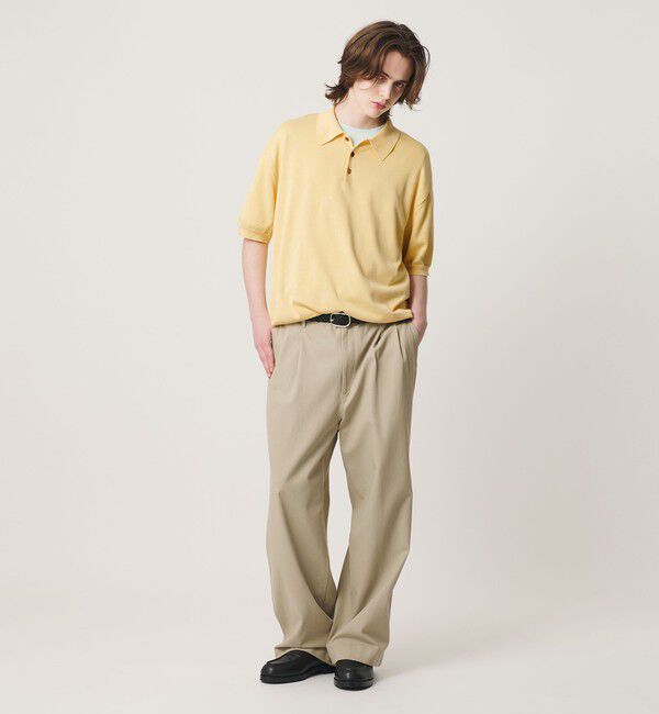 BEAUTY&YOUTH UNITED ARROWS「HI-LINE グロッシー ギザ 3B ニット ポロシャツ ウォッシャブル」|ニット・セーター|