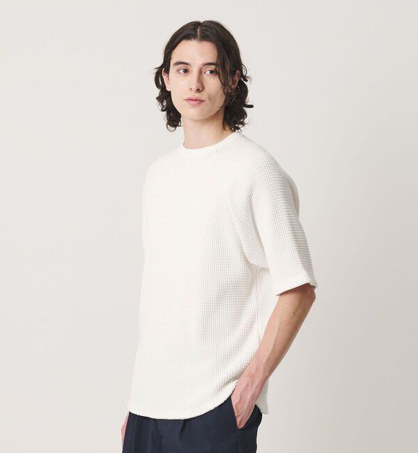 BEAUTY&YOUTH UNITED ARROWS「ビッグ ワッフル クルーネック ショートスリーブ Tシャツ」|Tシャツ・カットソー|WHITE