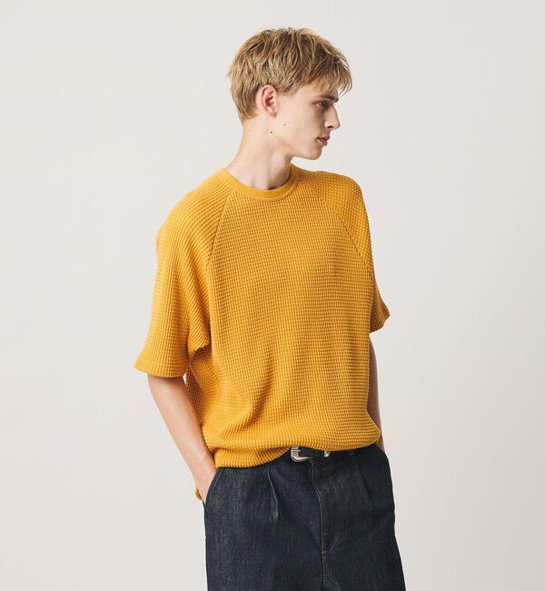 BEAUTY&YOUTH UNITED ARROWS「ビッグ ワッフル クルーネック ショートスリーブ Tシャツ」|Tシャツ・カットソー|