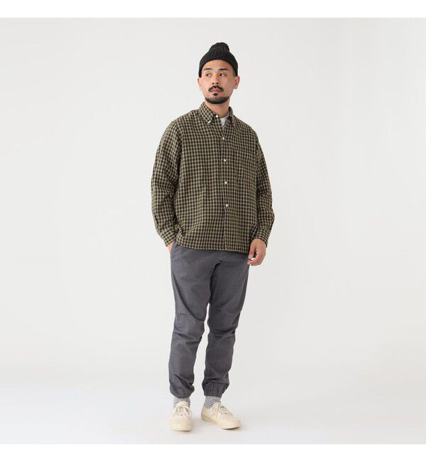 BEAMS PLUS「ダブルフェイス チェック オープンカラー ボタンダウン シャツ」|シャツ・ブラウス|