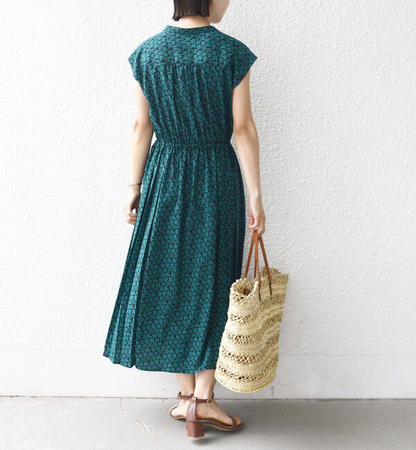 SHIPS for women「【WEB限定】〈洗濯機可能〉ドット 花柄 サイド プリーツ フレンチスリーブ ワンピース」|ワンピース|