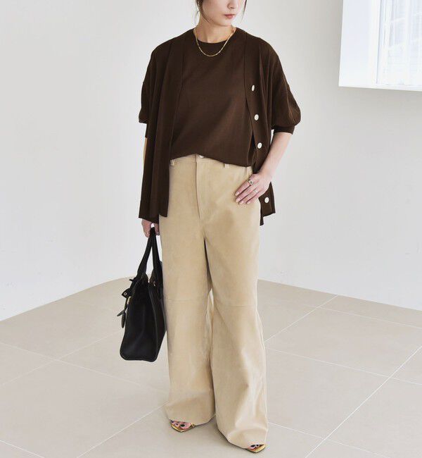 quaranciel「quaranciel:〈洗濯機可能〉ポリエステル スエード ワイド パンツ」|その他|