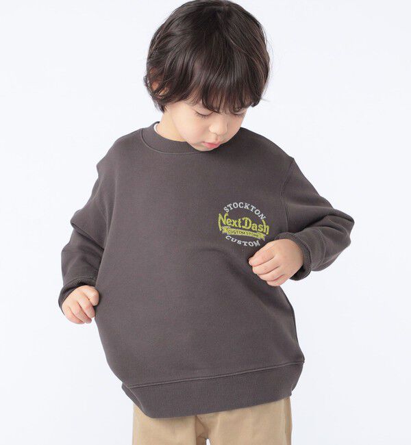 SHIPS KIDS「SHIPS KIDS:100～130cm /ヴィンテージ プリント スウェット」|スウェット・ジャージ|ダークグレー