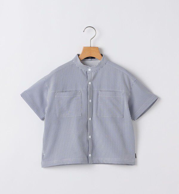 SHIPS KIDS「SHIPS KIDS:100～130cm /〈UVカット/吸水速乾〉ドライタッチ バンドカラー シャツ」|シャツ・ブラウス|