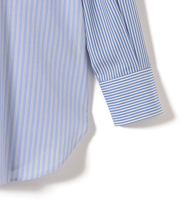 SHIPS for women「SHIPS Primary Navy Label:クレイジー ストライプ ビッグ シャツ」|シャツ・ブラウス|