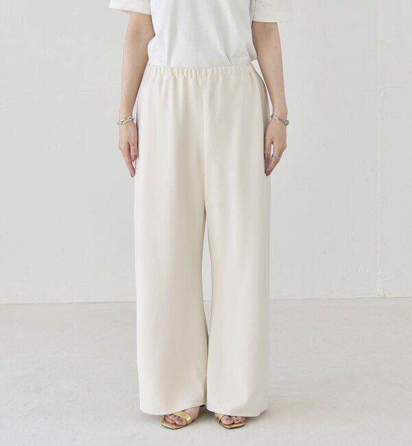 quaranciel「《一部追加予約》quaranciel:〈手洗い可能〉バイアス ストレッチ イージー ワイド パンツ」|その他|
