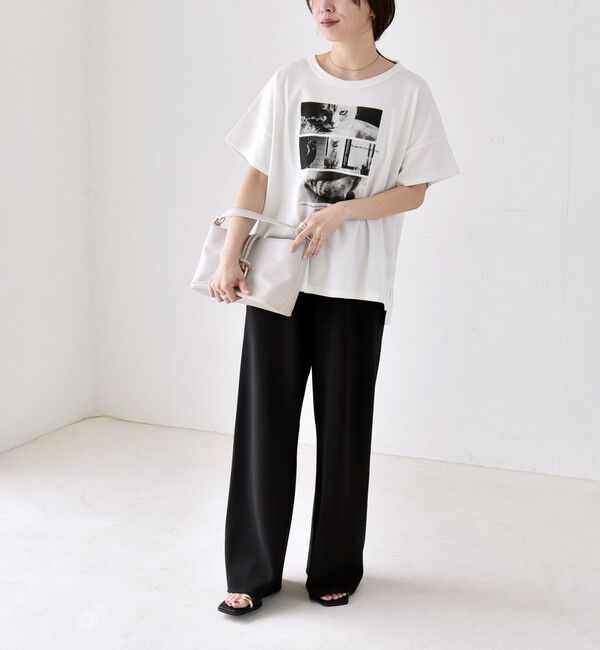 quaranciel「《一部追加予約》quaranciel:〈手洗い可能〉バイアス ストレッチ イージー ワイド パンツ」|その他|