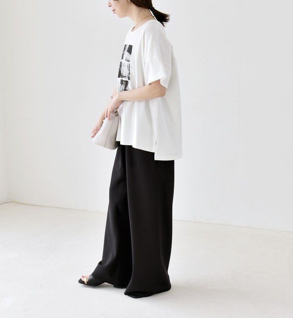 quaranciel「《一部追加予約》quaranciel:〈手洗い可能〉バイアス ストレッチ イージー ワイド パンツ」|その他|