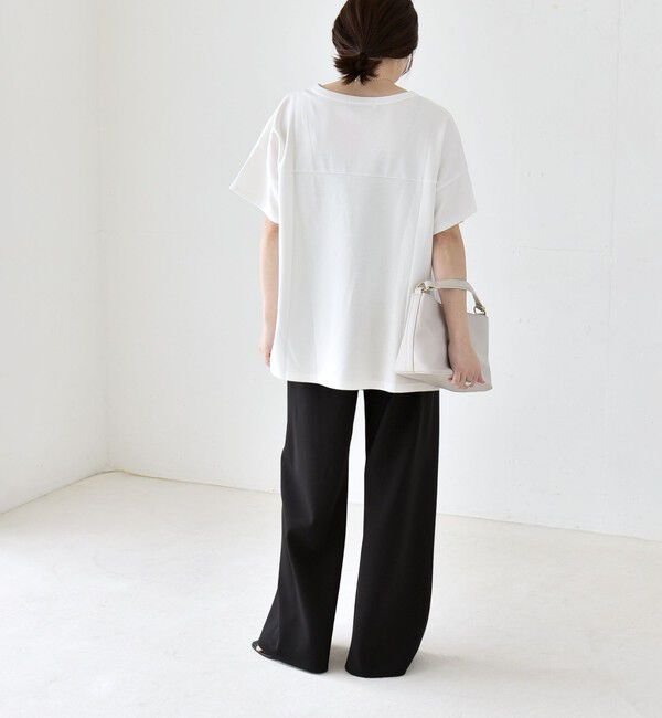 quaranciel「《一部追加予約》quaranciel:〈手洗い可能〉バイアス ストレッチ イージー ワイド パンツ」|その他|
