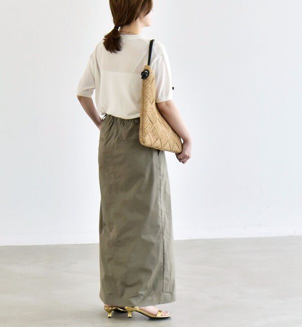 quaranciel「quaranciel:〈接触冷感/手洗い可能〉コンパクト シアー ニット TEE」|ニット・セーター|
