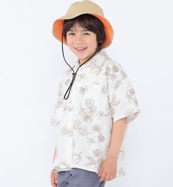 SHIPS KIDS「SHIPS KIDS:100～130cm /エンブロイダリー オープンカラー シャツ」|シャツ・ブラウス|