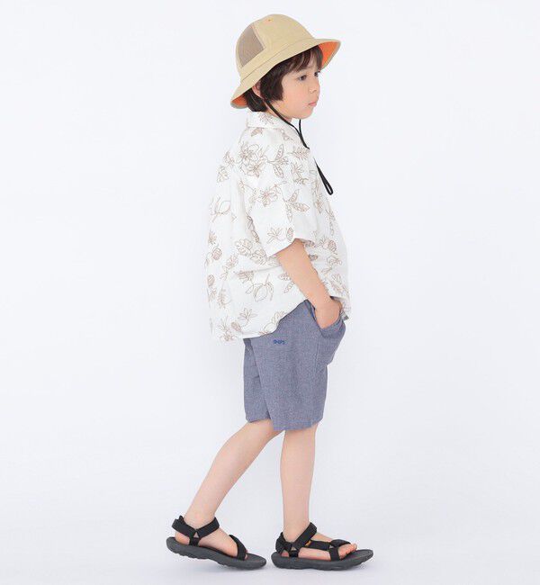 SHIPS KIDS「SHIPS KIDS:100～130cm /エンブロイダリー オープンカラー シャツ」|シャツ・ブラウス|