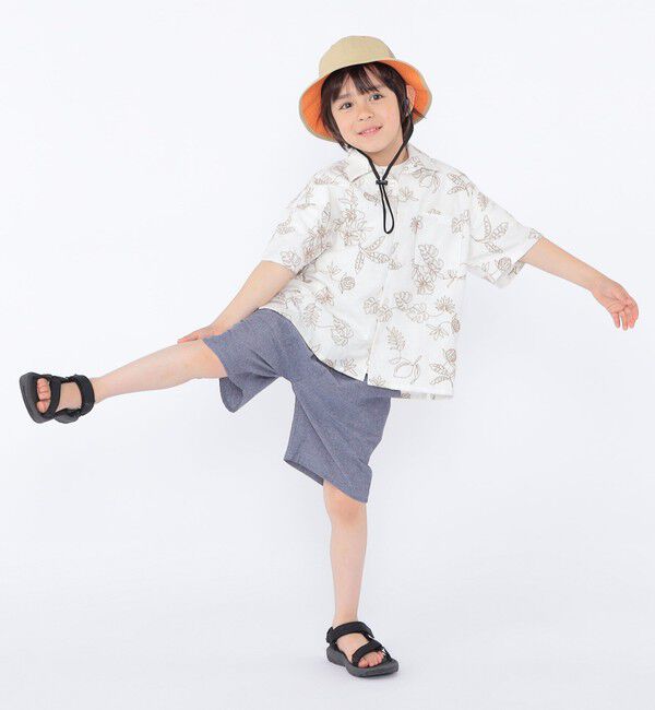 SHIPS KIDS「SHIPS KIDS:100～130cm /エンブロイダリー オープンカラー シャツ」|シャツ・ブラウス|