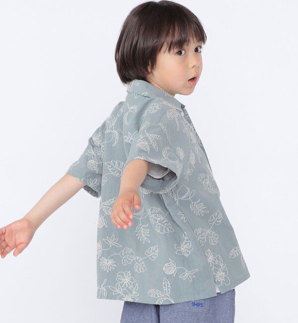 SHIPS KIDS「SHIPS KIDS:100～130cm /エンブロイダリー オープンカラー シャツ」|シャツ・ブラウス|