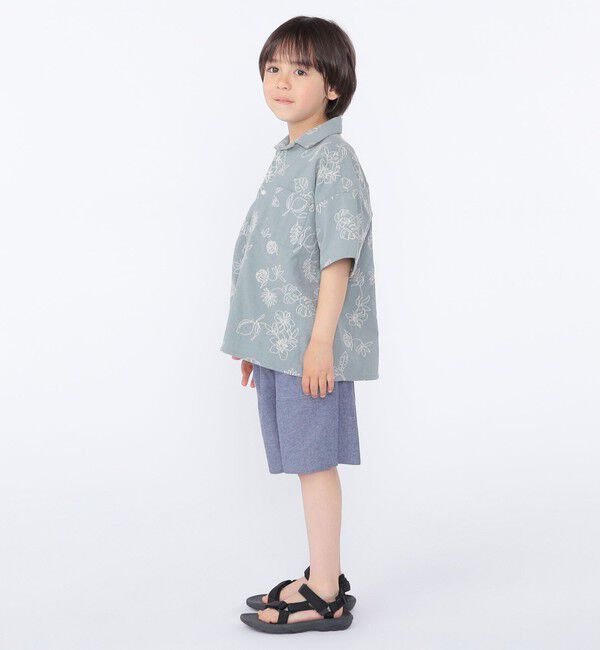 SHIPS KIDS「SHIPS KIDS:100～130cm /エンブロイダリー オープンカラー シャツ」|シャツ・ブラウス|