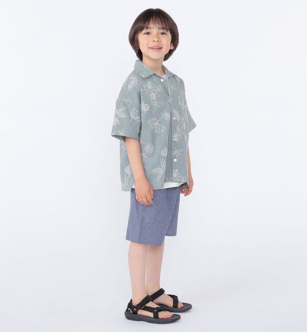 SHIPS KIDS「SHIPS KIDS:100～130cm /エンブロイダリー オープンカラー シャツ」|シャツ・ブラウス|