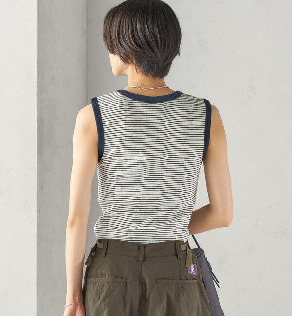 SHIPS for women「【SHIPS別注】miller: ノースリーブ ボーダー カットソー」|タンクトップ|