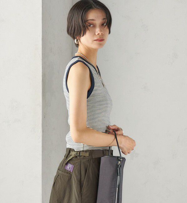 SHIPS for women「【SHIPS別注】miller: ノースリーブ ボーダー カットソー」|タンクトップ|