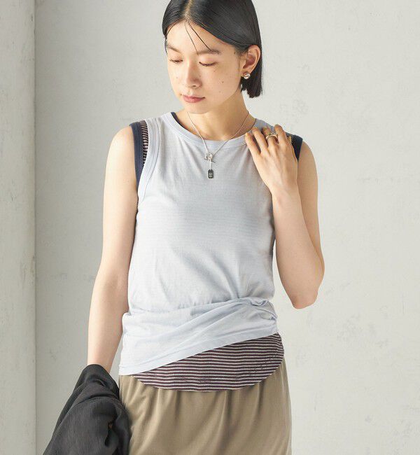 SHIPS for women「【SHIPS別注】miller: ノースリーブ ボーダー カットソー」|タンクトップ|