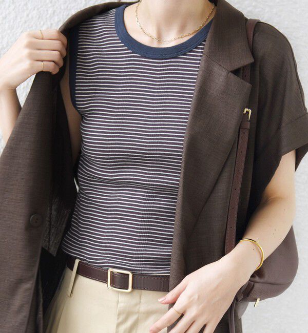 SHIPS for women「【SHIPS別注】miller: ノースリーブ ボーダー カットソー」|タンクトップ|