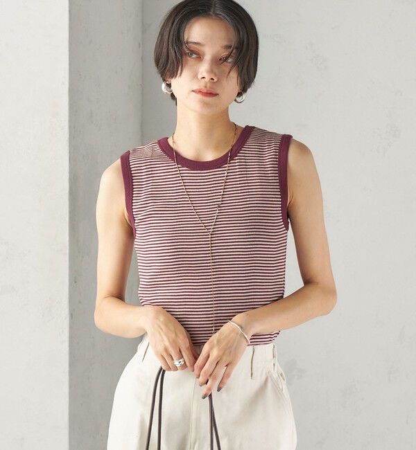 SHIPS for women「【SHIPS別注】miller: ノースリーブ ボーダー カットソー」|タンクトップ|
