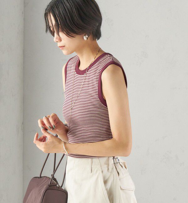 SHIPS for women「【SHIPS別注】miller: ノースリーブ ボーダー カットソー」|タンクトップ|