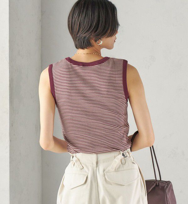 SHIPS for women「【SHIPS別注】miller: ノースリーブ ボーダー カットソー」|タンクトップ|
