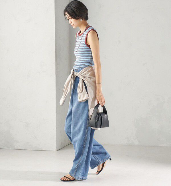 SHIPS for women「【SHIPS別注】miller: ノースリーブ ボーダー カットソー」|タンクトップ|