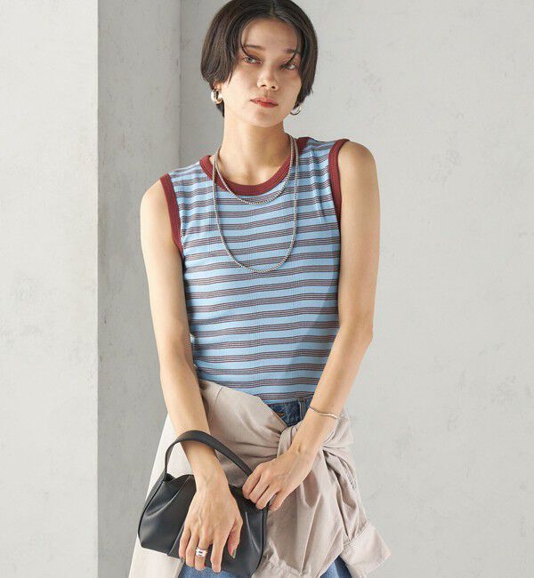 SHIPS for women「【SHIPS別注】miller: ノースリーブ ボーダー カットソー」|タンクトップ|