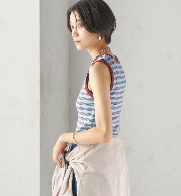 SHIPS for women「【SHIPS別注】miller: ノースリーブ ボーダー カットソー」|タンクトップ|
