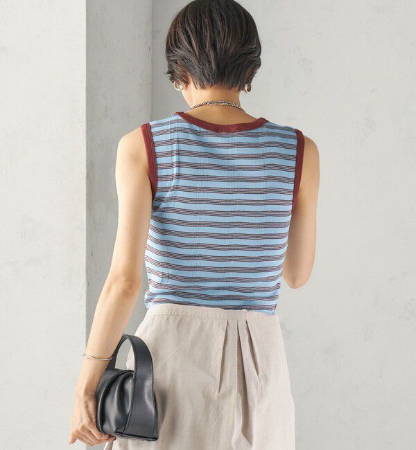 SHIPS for women「【SHIPS別注】miller: ノースリーブ ボーダー カットソー」|タンクトップ|