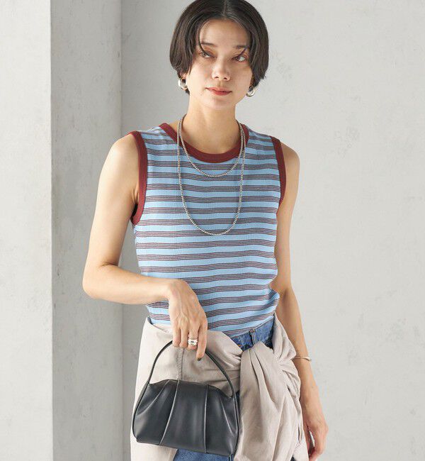 SHIPS for women「【SHIPS別注】miller: ノースリーブ ボーダー カットソー」|タンクトップ|