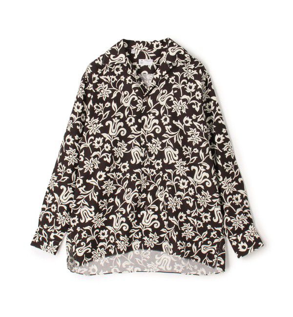 TOMORROWLAND BUYING WEAR「ERRICO FORMICOLA セルロースプリント オープンカラー ロングスリーブシャツ」|シャツ・ブラウス|48 ブラウン系